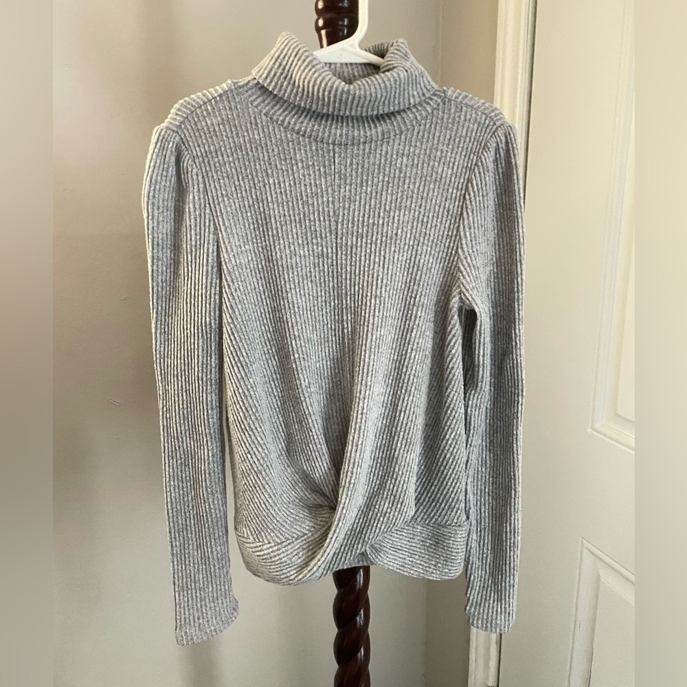 Crave Fame Heather Gray Turtleneck Sweater Top - Picture 2 of 8
